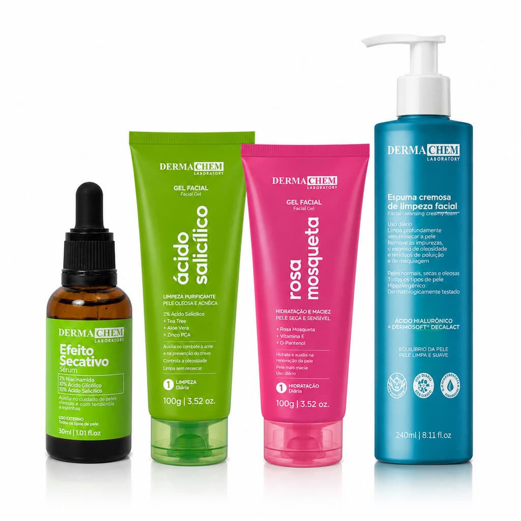 Kit Dermachem Skincare 4 Itens Pele Oleosa E Hidratação