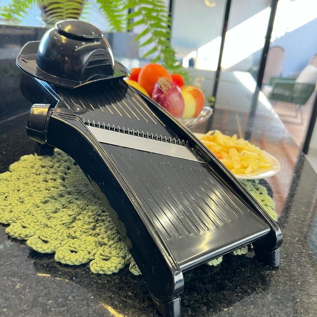 Mandolin Cortador Fatiador de Legumes Profissional Com Regulagem Inox