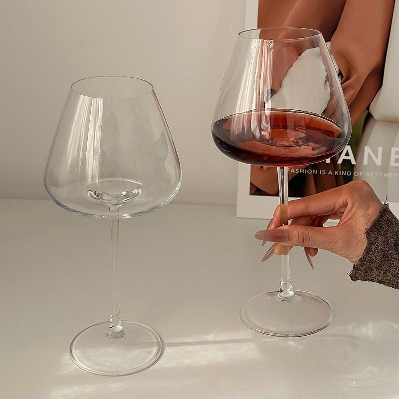 Taças de Vinho Cristal 680ml | Luxo Burgundy Copo Grande Artesanal Par para Presente