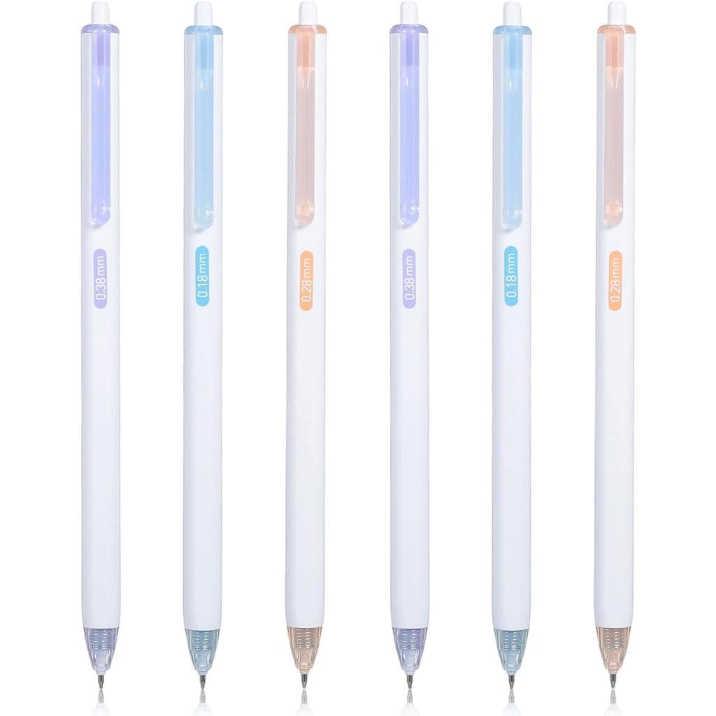 Ymapinc 6 Canetas de Ponta Ultra Fina, Canetas de Tinta Preta com Mola e Empunhadura de Silicone para Escrita Suave, Ide