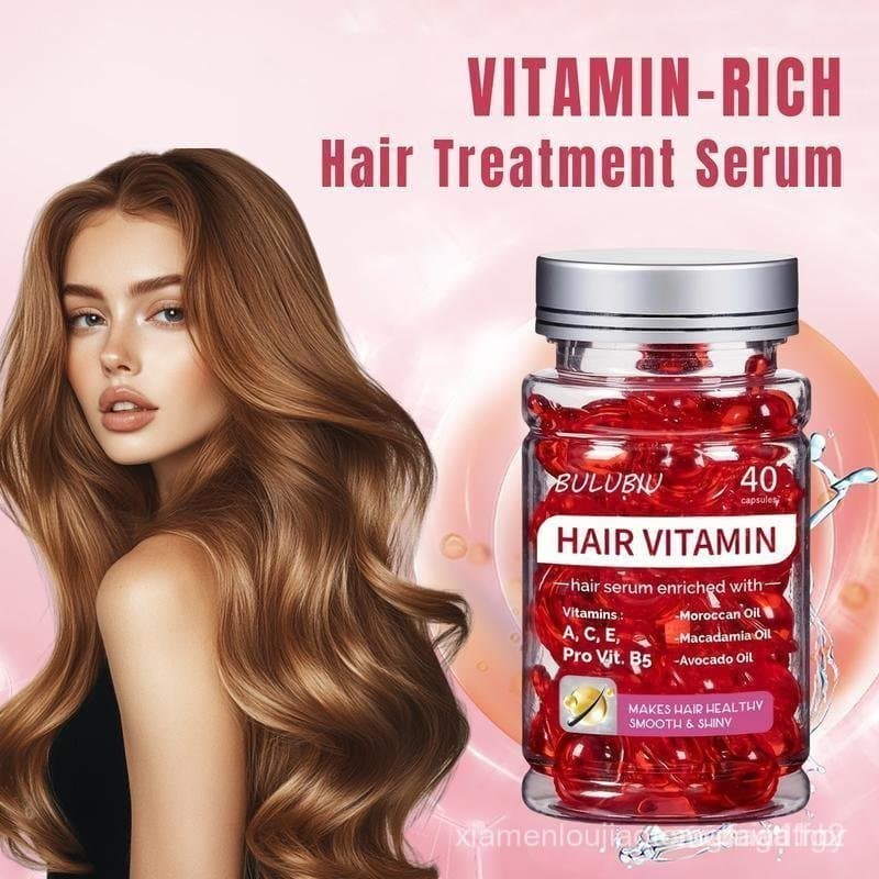 Cápsulas Condicionadoras de Vitamina B5, Cápsulas Condicionadoras de Cabelo Marroquinas, Hidrata o Cabelo, 40 Cápsulas