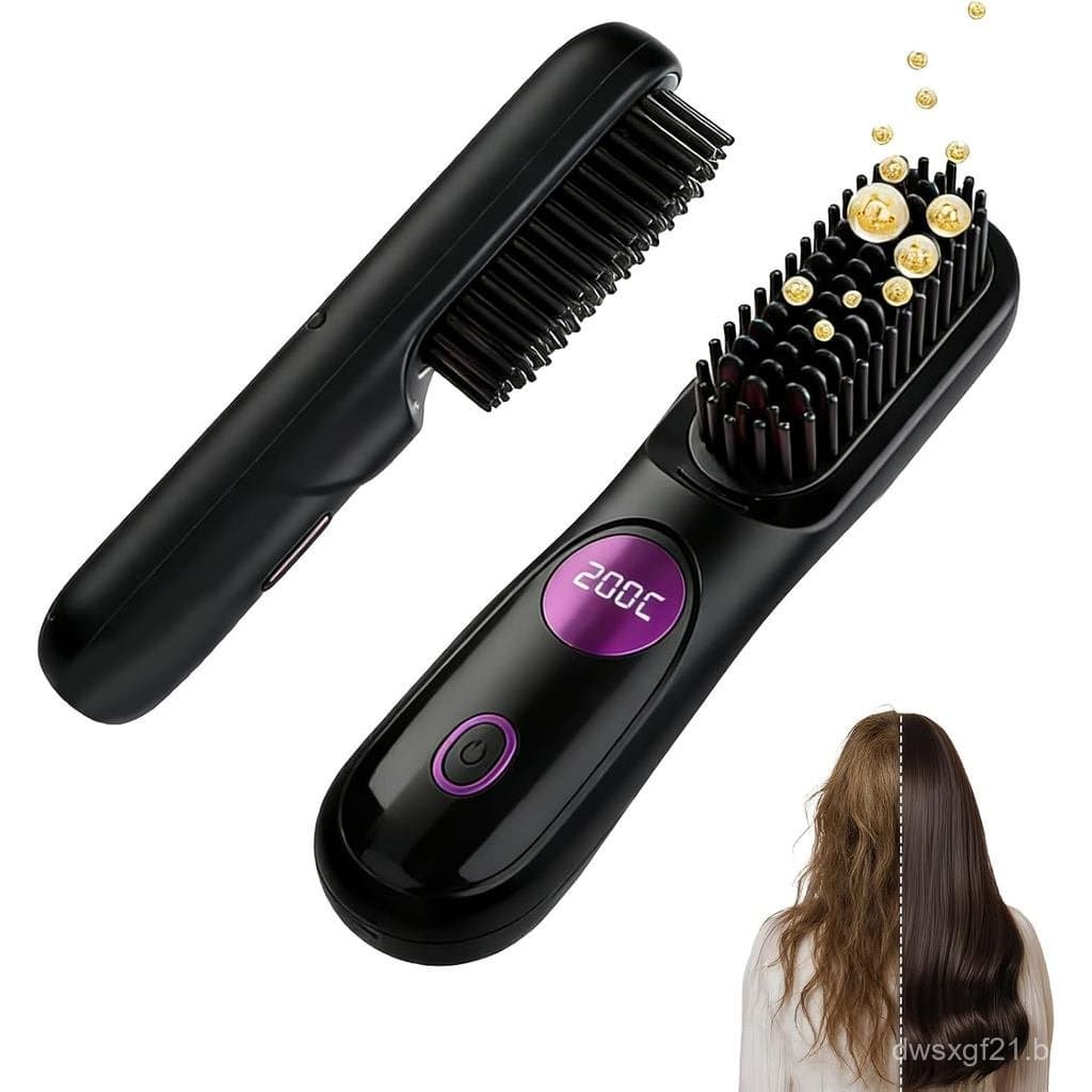 Go Brush Pro, Go Brush Pro 2026 Atualizado, Escovas Alisadoras Portáteis para Viagem, Alisador de Cabelo Sem Fio com Aqu