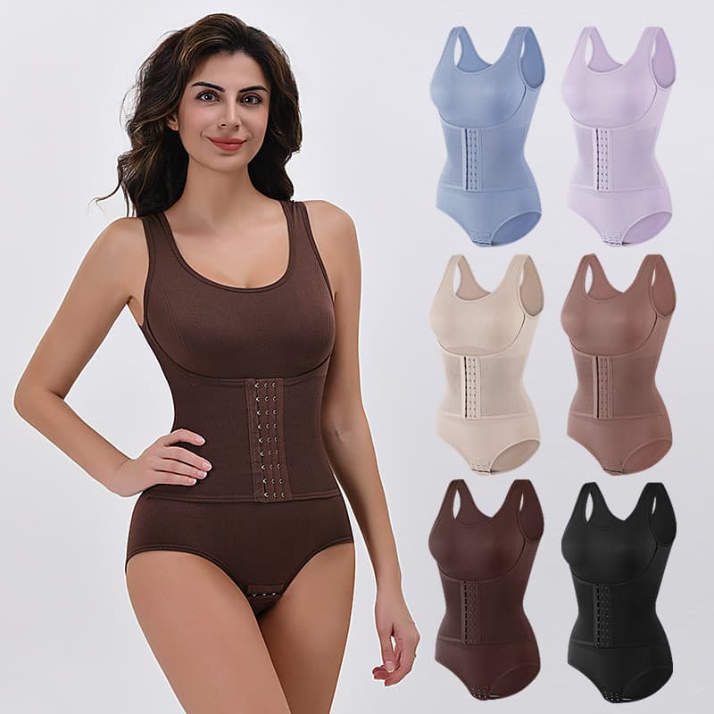Body modelador de cintura com botões reforçados, controle abdominal, redução de cintura pós-parto, efeito lifting e mode
