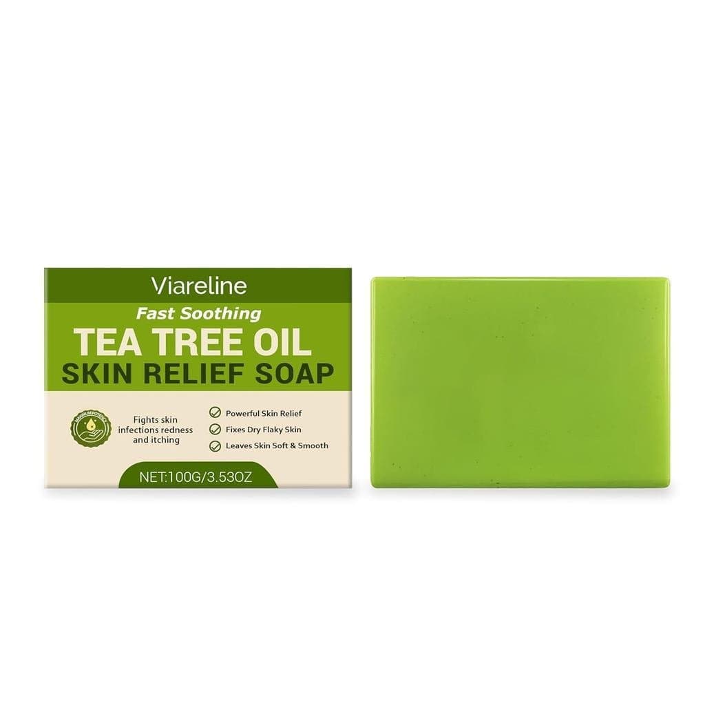 Sabonete em Barra para Alívio da Pele com Óleo de Tea Tree, Para Todos os Tipos de Pele, 3,53 oz BPSR 4EFG