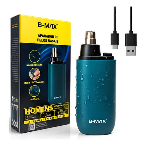 Aparador De Pelos B-max Portatil Recarregável Nariz E Orelha