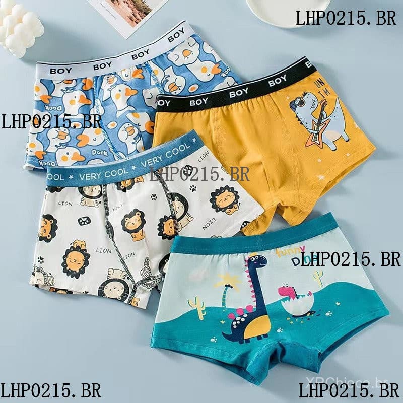 Cueca Infantil 4 Peças Cueca Infantil de Algodão Puro Cueca Infantil de Algodão Puro Cueca Infantil de Algodão Puro Cuec