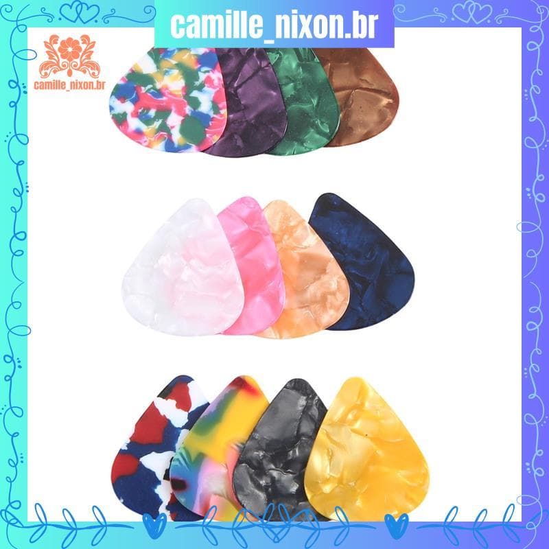 [camille_nixon.br] Pacote Com 60 Palhetas De Guitarra Coloridas De Arte Abstrata , Presente Para Guitarras Elétricas E A