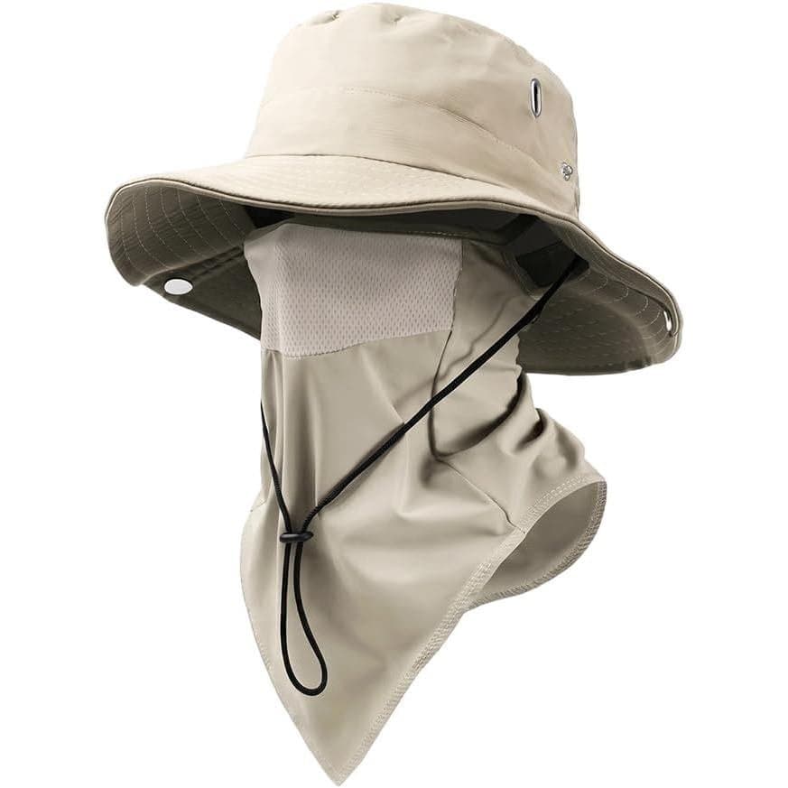 Chapéu de Pescador Respirável com Máscara Facial Removível, Novo Chapéu de Pescador 2026, Removível, Ajustável, para Uso