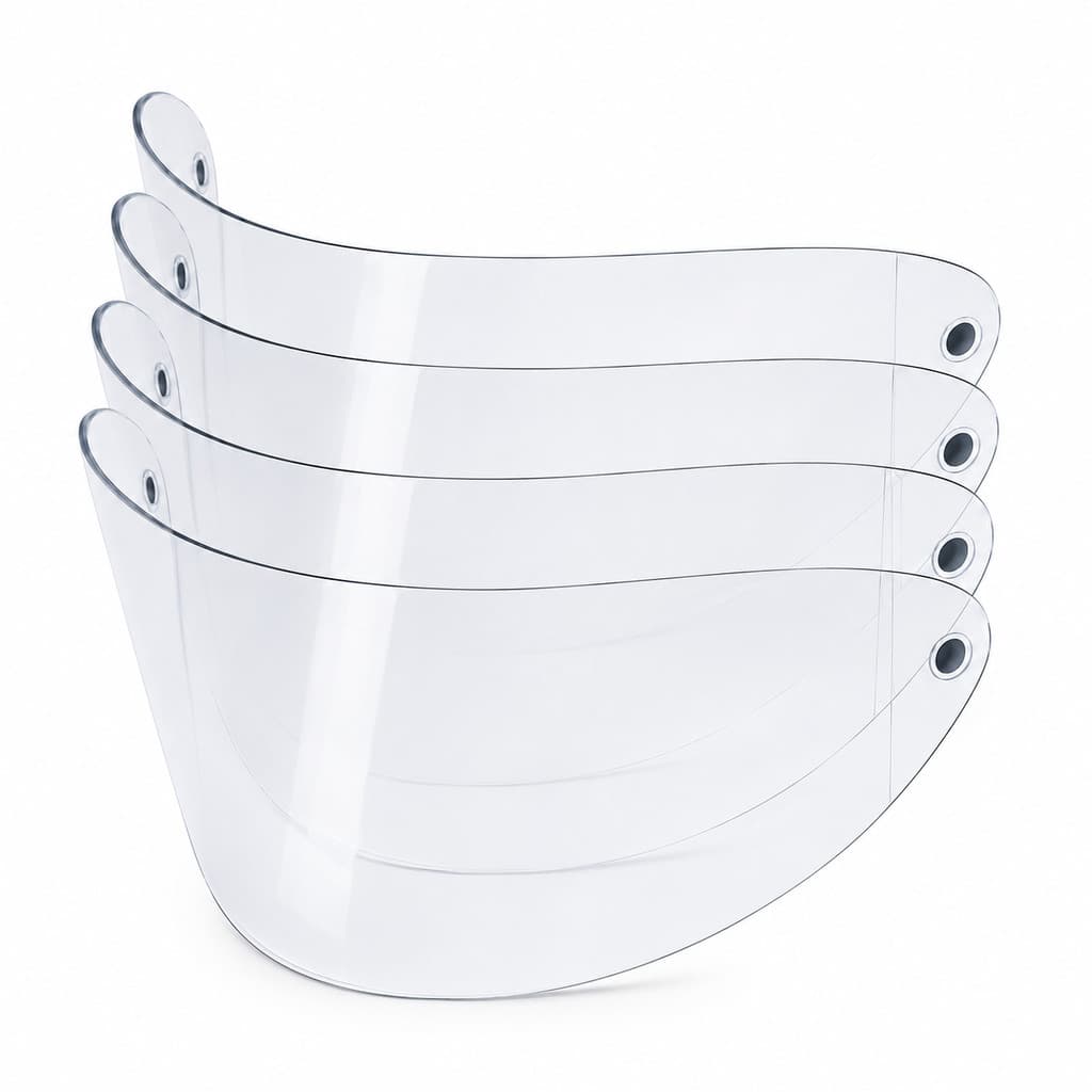 Kit 4 Viseiras Capacete Taurus San Marino Cristal 0,75mm Alta Transparencia Reposiçao Capacete Moto
