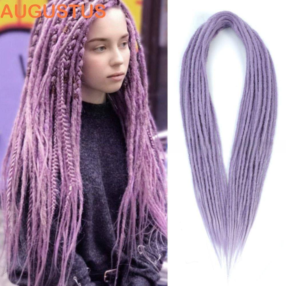 AUGUSTUS Extensões De Dreadlock De Ponta Dupla De 10 Fios , Cabelo De Crochê Sintético Ombre Reto , Longo