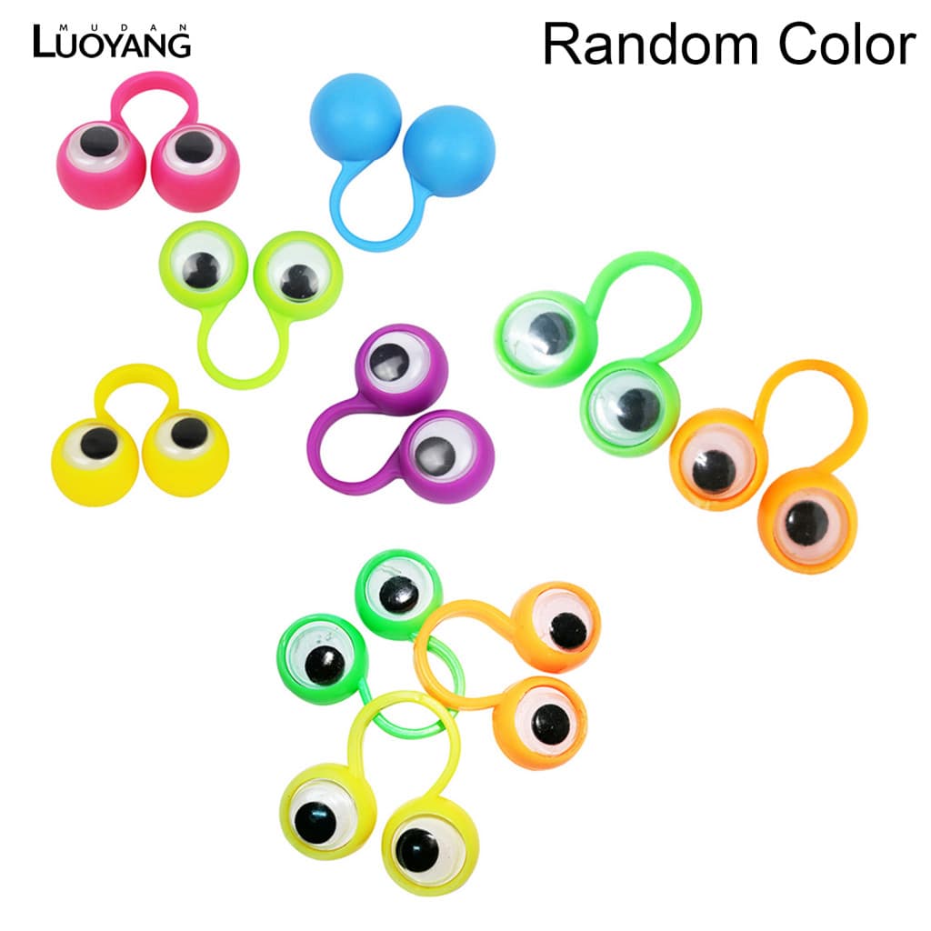10 Pçs Engraçado Grande Olho Anéis De Dedo Fantoches Dos Desenhos Animados Globos Oculares Crianças Brinquedo