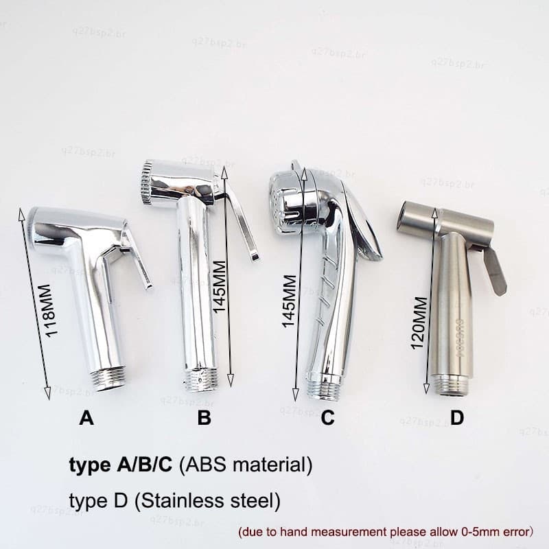 Bidé Portátil Cabeça De Chuveiro Do Toalete Plástico ABS Inoxidável Torneira Banheiro Alta Pressão Pulverizador Limpeza