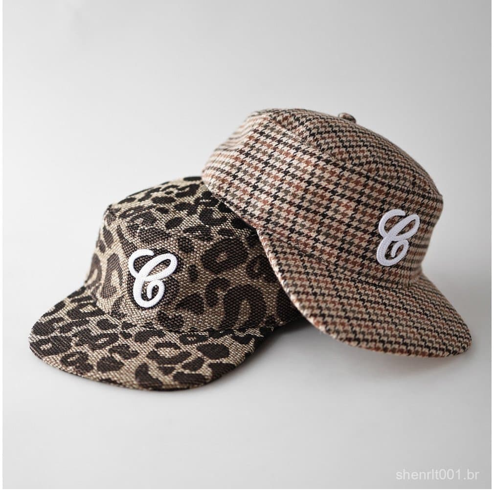 Estilo Coreano Nicho Retro Leopardo-Impressão Plana-top Chapéu De Aba Moda Masculina E Feminina Na Legal Casual All-matc