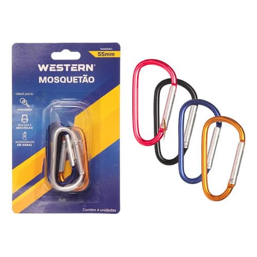 Mosquetão 55mm 4 Peças - Engate Rápido