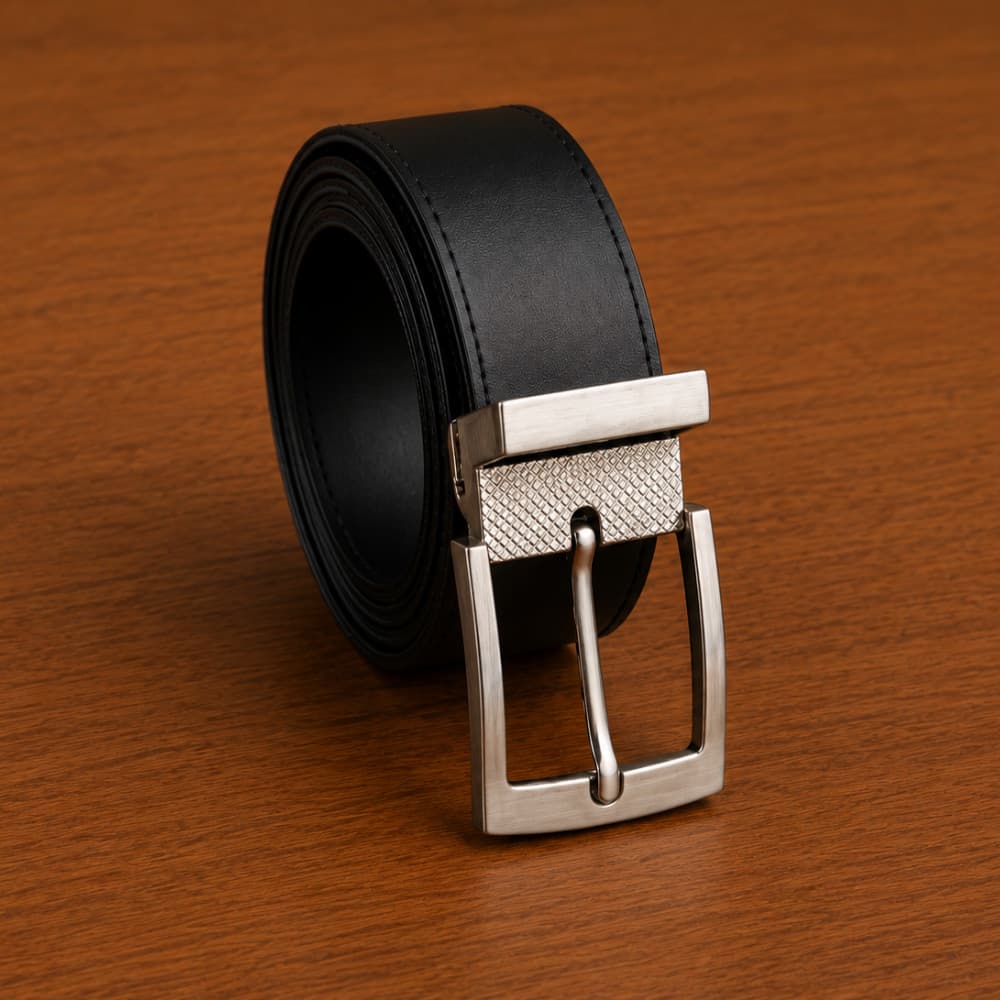 Cinto Social Couro Sintético Elegante Preto e Marrom