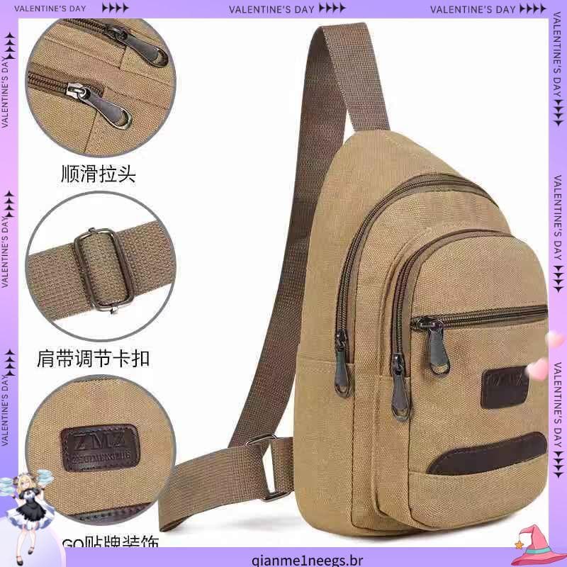 5.10.000 pessoas coleção sacos 2024 novo estilo bolsa de peito masculina bolsa de lona bolsa mensageiro masculina