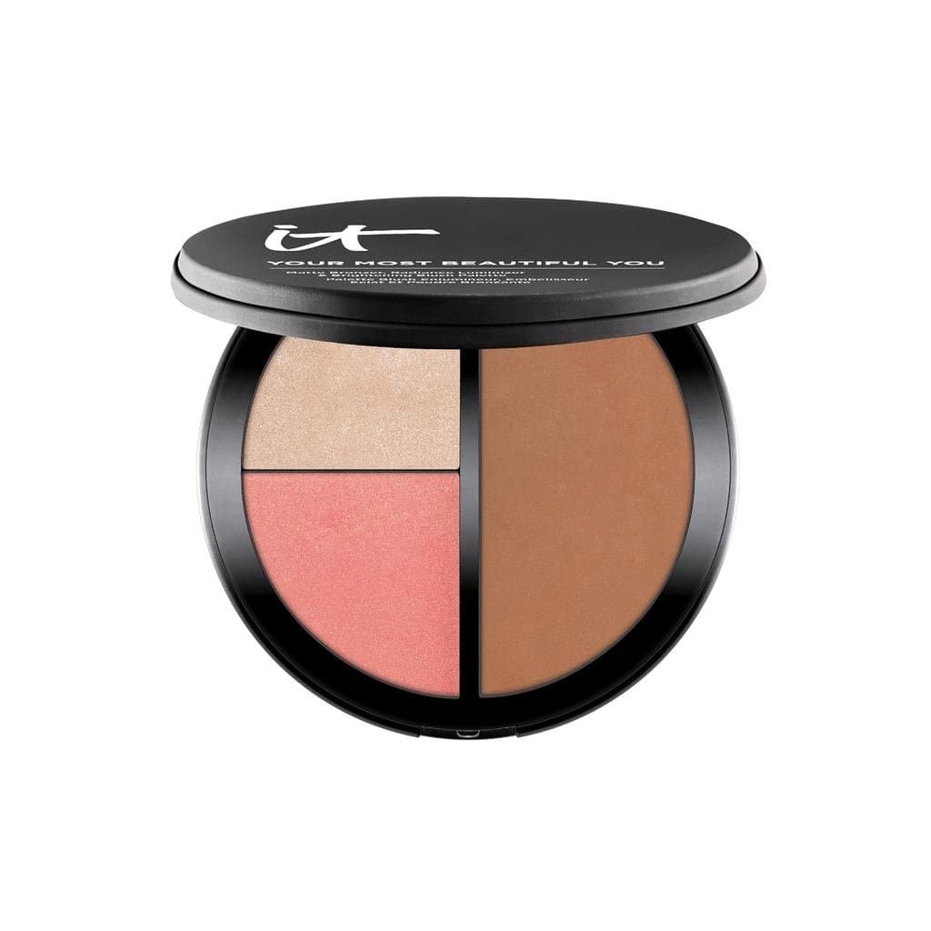 ITCosmeticsYourMostBeautifulYou Paleta de Maquiagem 3 em 1 - Bronzer Matte - Iluminador Radiante - Pó Iluminador - Blush