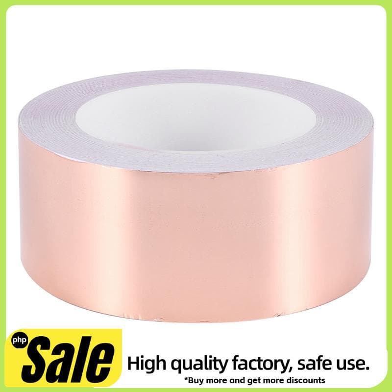 Fita De Folha De Cobre 50mm x 30M Para Blindagem Adesiva Condutora Reparos Elétricos , Barreira De Caracol Guitarra