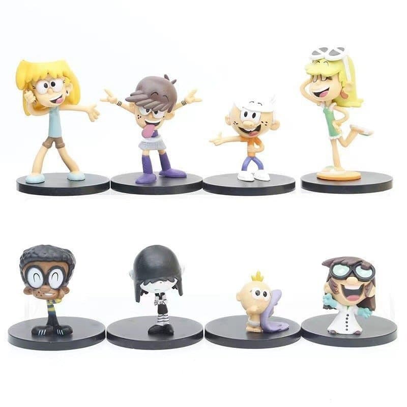 20258 Peças/Conjunto de Figuras de Ação em PVC da Versão Q do Anime The Loud House: Lincoln, Clyde, Lori, Leni, Luna, Lu