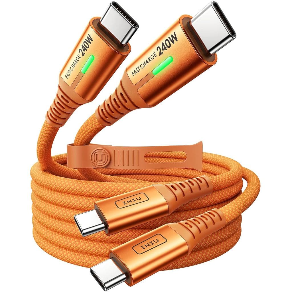 Cabo INIU USB C para USB C, Cabo Carregador Tipo C de Carregamento Rápido 240W, Cabo USBC Trançado para iPhone 17, Samsu