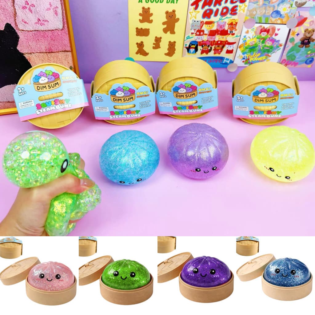 Caixa Surpresa da Série Pão de 5,5 cm com Mini Vaporizador, Brinquedo Squishy Multicolorido de Retorno Lento, Presente 3