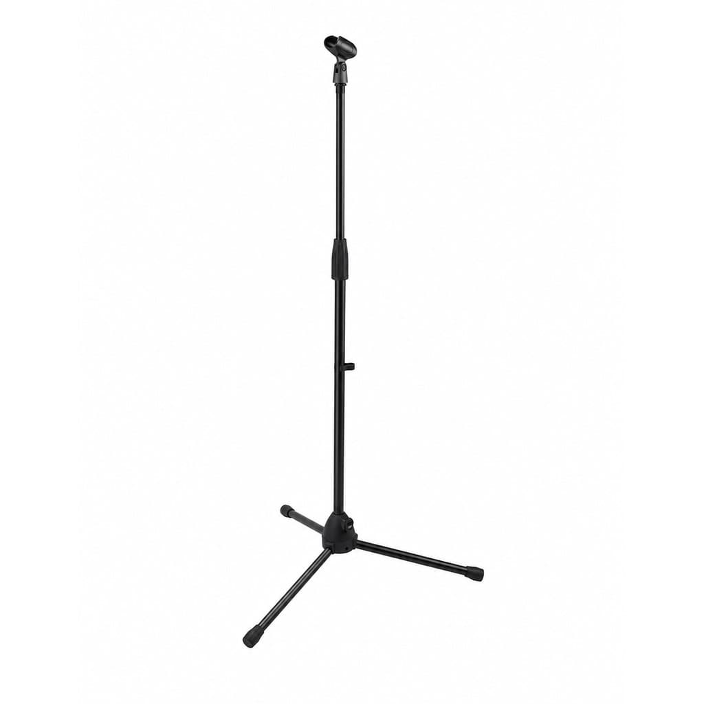 Pedestal Microfone Reto SM039 Preto Tripé Altura Ajustável Reforçada