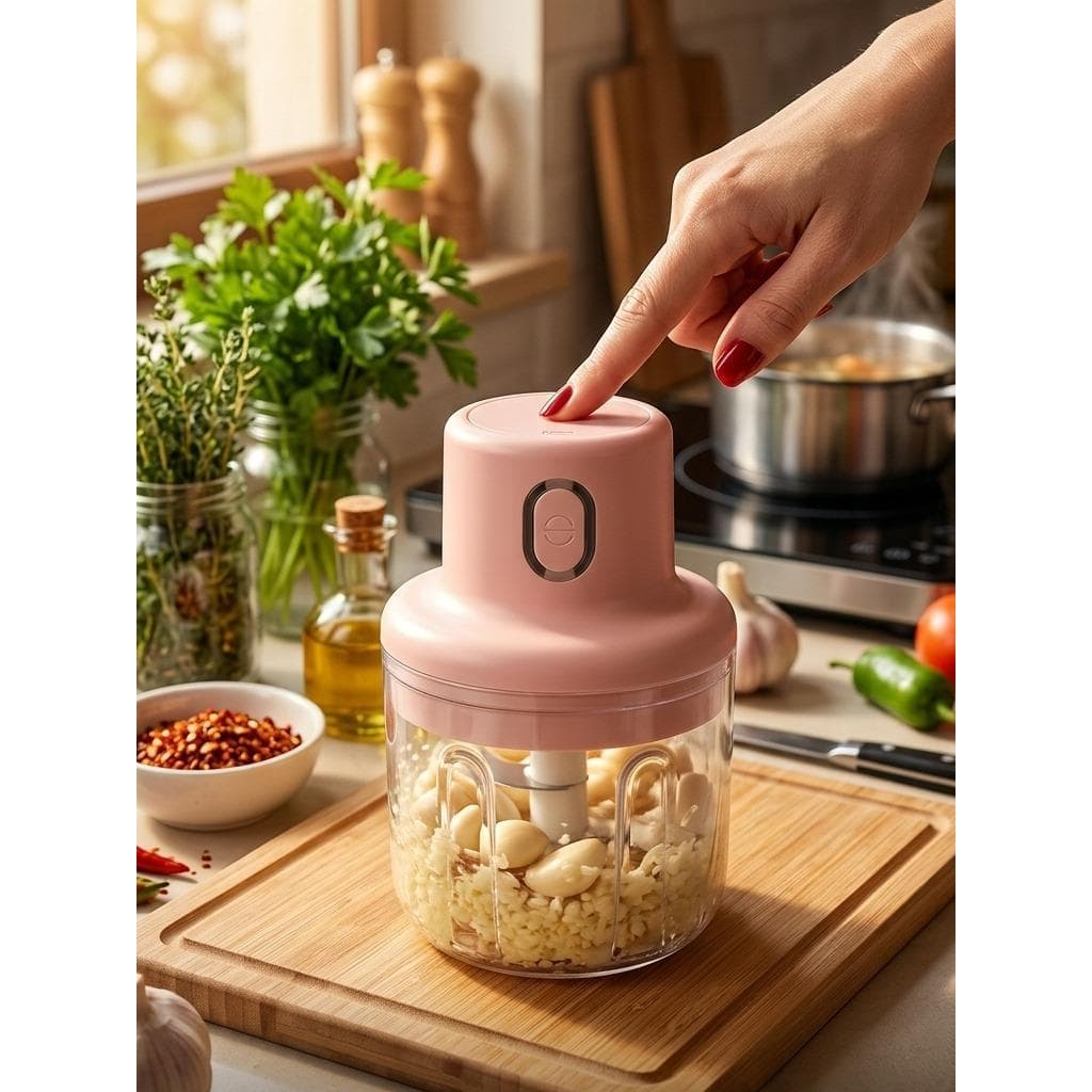 Moedor Alho Elétrico 250ml Sem Fio Cortador De Legumes Triturador De Alimentos Cozinha - ONEX