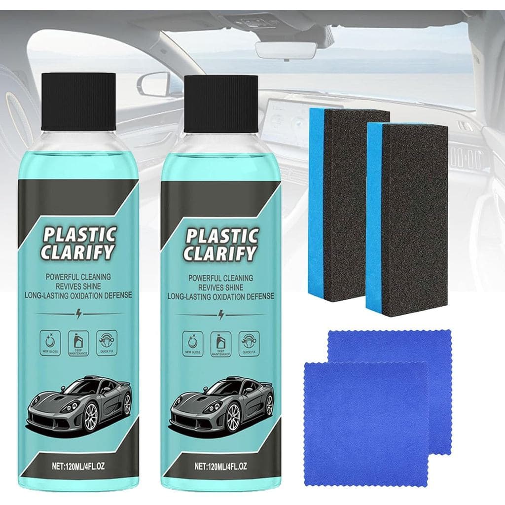 2 Peças de Limpador de Plásticos para Carros, Cera em Spray Sem Água, Restaurador de Plásticos, Borrachas e Couro para I