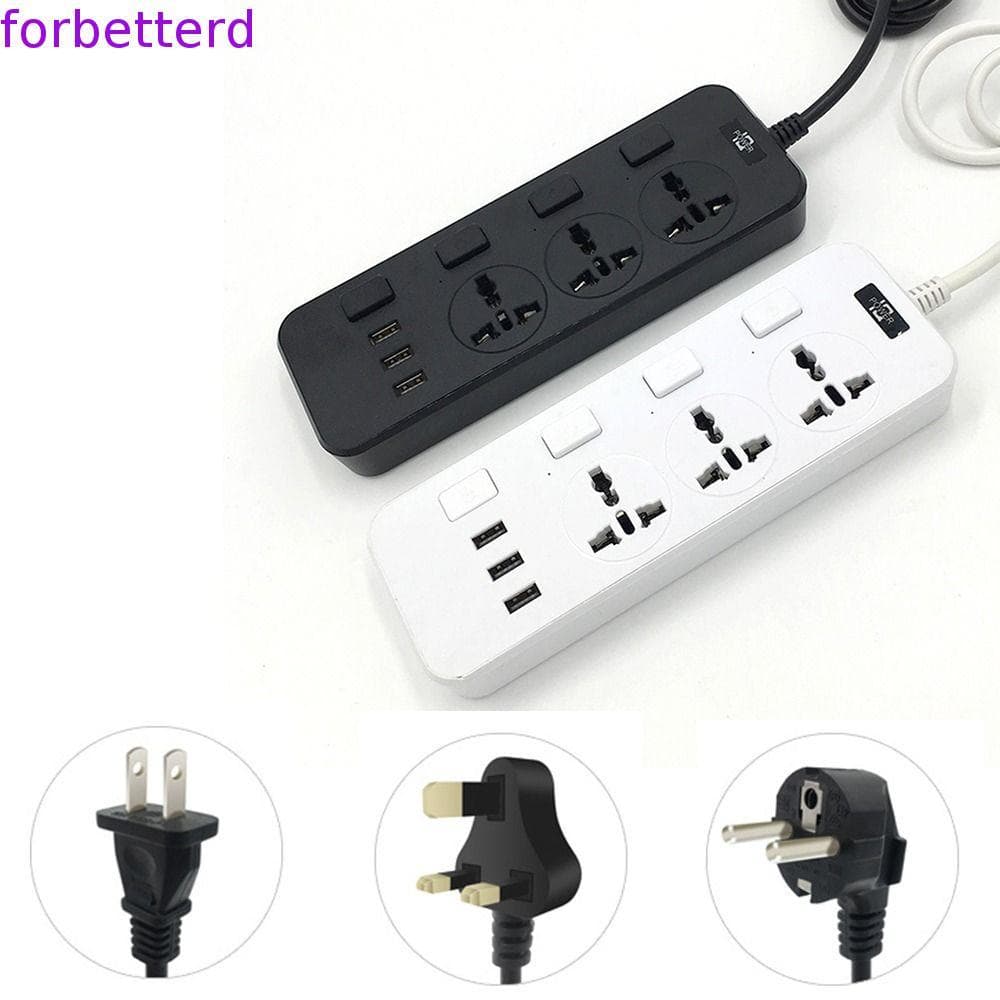 Tomada Elétrica , Tiras De Energia Universais De 2500 W , Cabo Extensor De Plana De Interruptor Individual De 3 Portas U