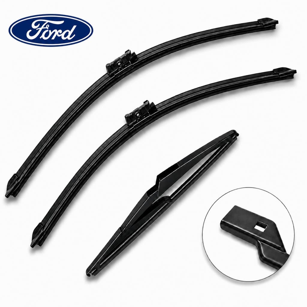 Kit Palhetas Limpador Para-brisa Silicone Limpeza Silenciosa Modelos Ford