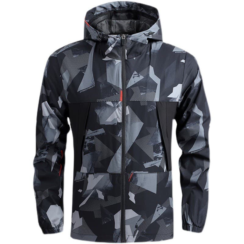 Nova jaqueta masculina para caminhadas na primavera e no outono, leve, casual, de secagem rápida, corta-vento, jaqueta c