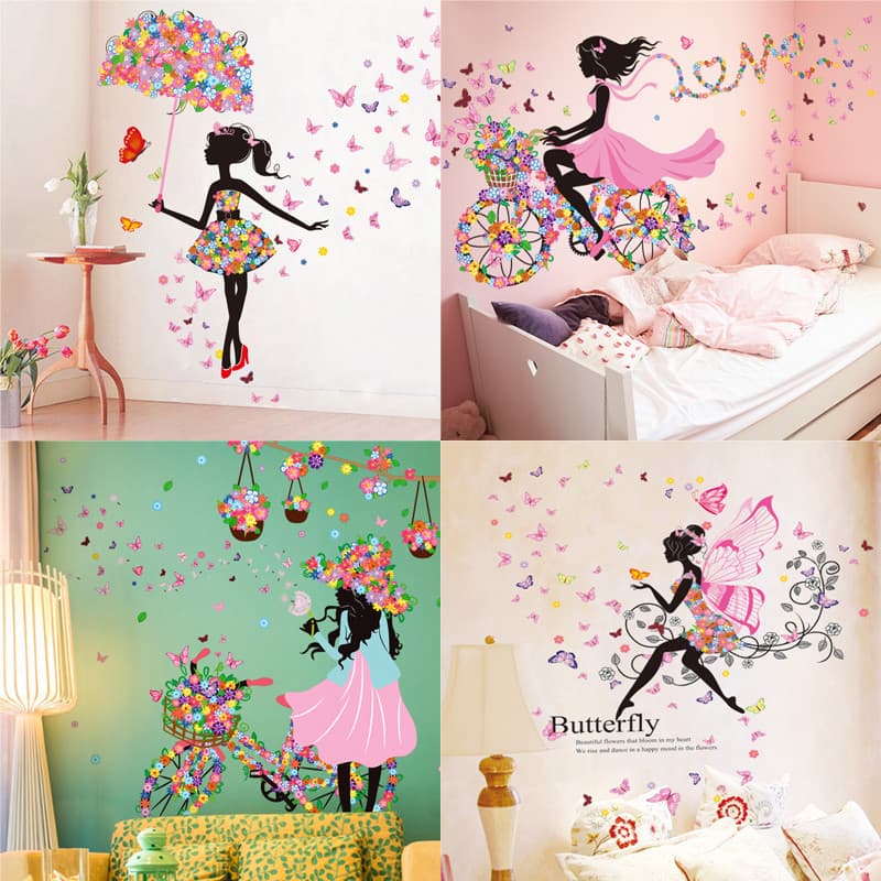 Adesivos de parede adesivos quarto quente princesa quarto menina parede auto-adesivo cartaz papel de parede decorações