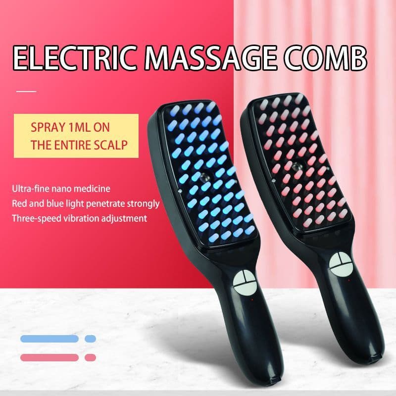 Pente de massagem elétrico Anti-perda de cabelo meridiano cabeça massageador fototerapia cuidados com o cabelo pente cor