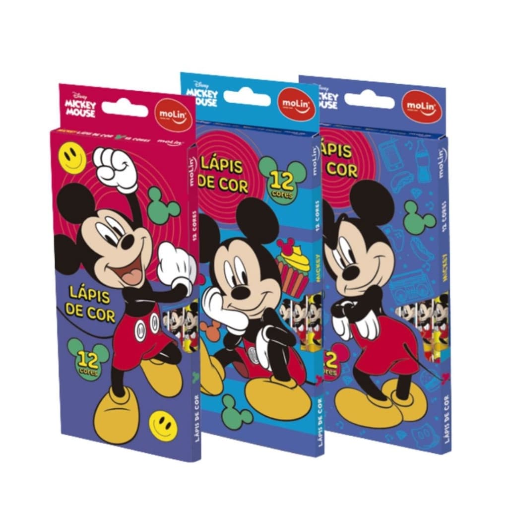 Lápis de Cor Molin Mickey 12 Cores