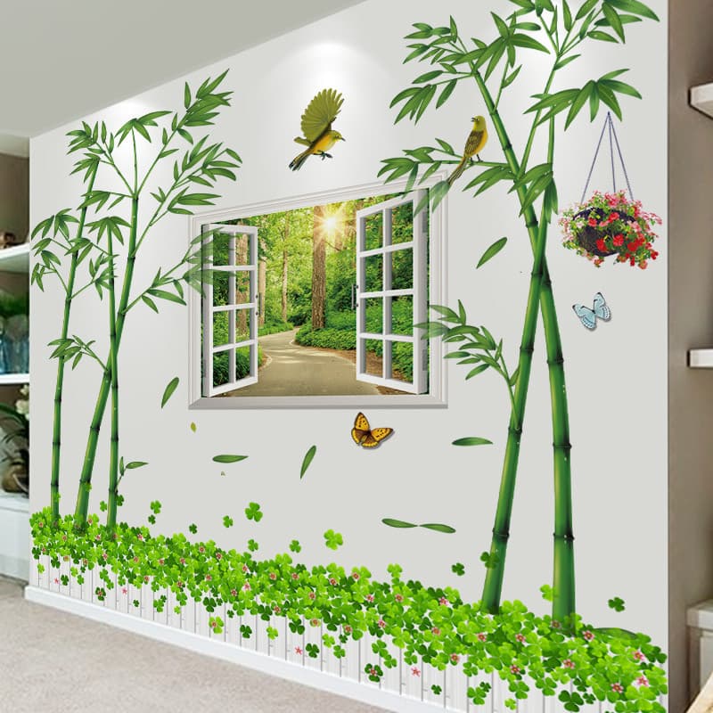 Sala de estar TV fundo adesivos de parede papel de parede auto-adesivo quarto papel de parede decoração adesivos 3D trid