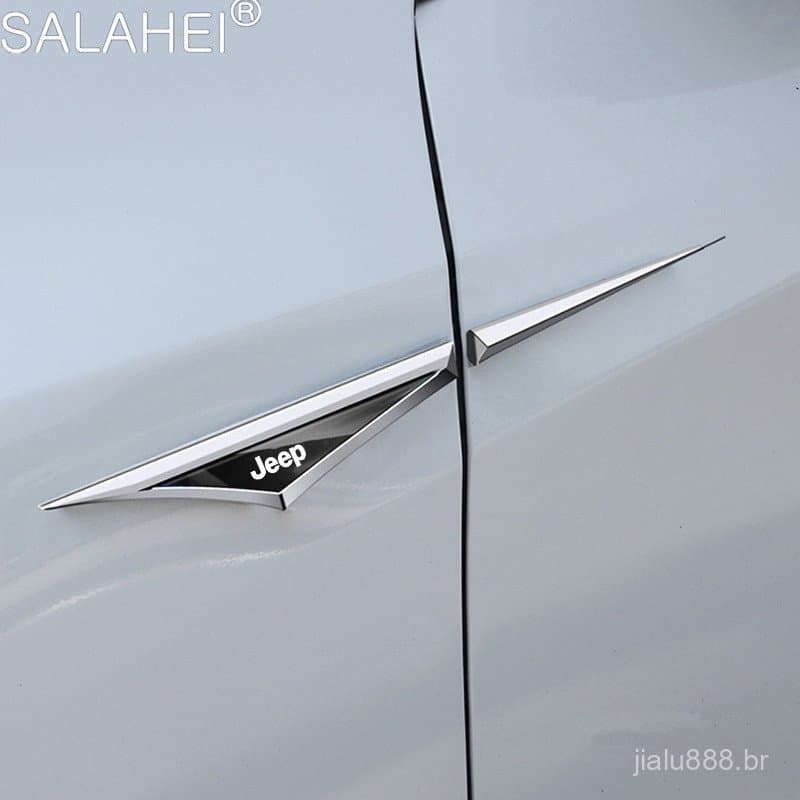 2 Adesivos para Para-lamas de Jeep com Emblema Metálico 3D para Jeep Renegade Compass Grand Cherokee Wrangler JK TMRJ
