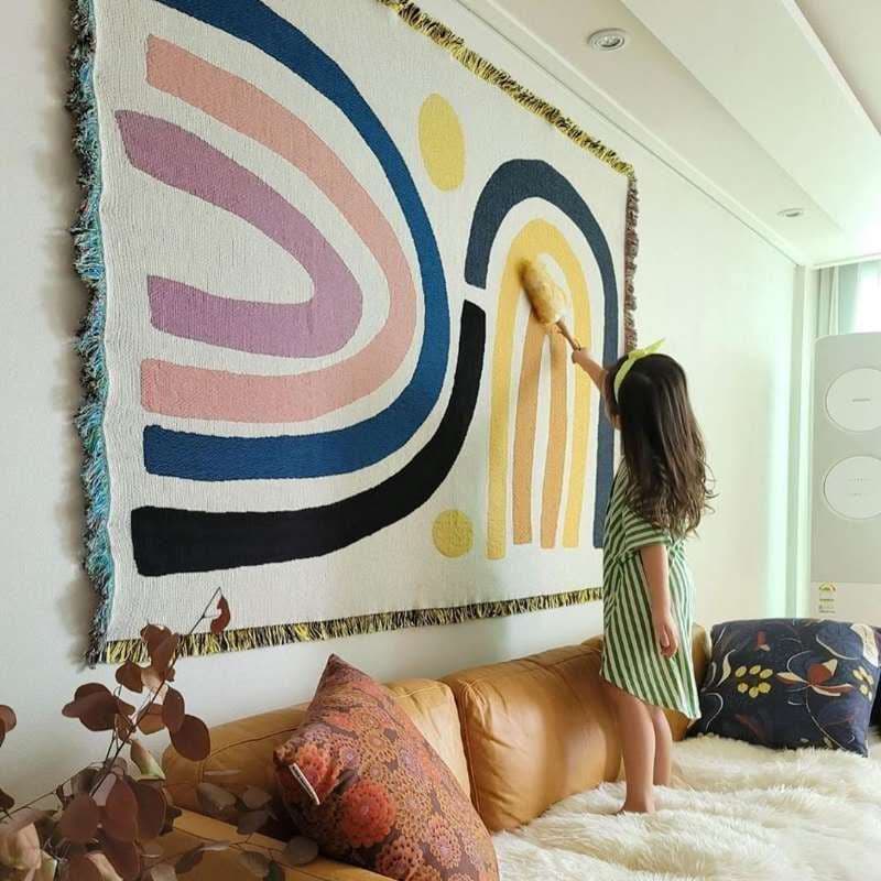 Pano de parede sala de estar fundo da parede pano tapeçaria cabeceira quarto parede Premium tapeçaria fundo pano decoraç