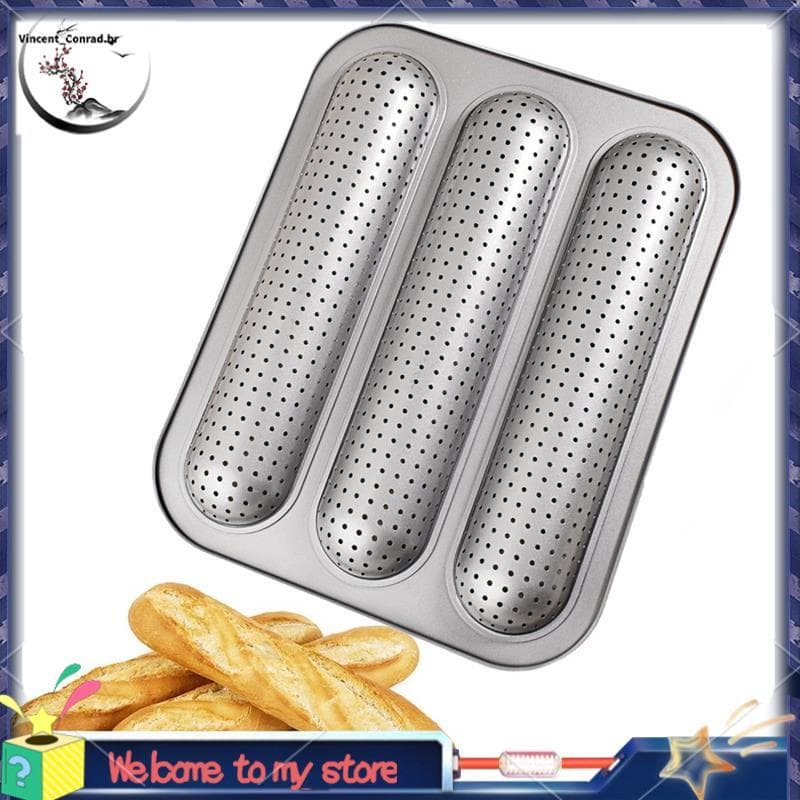 Baguett Pan Molde De Pão Francês 3 Cavidade Assadeira Antiaderente Longo Torrada Bolo Bakeware Assadeiras Para Forno