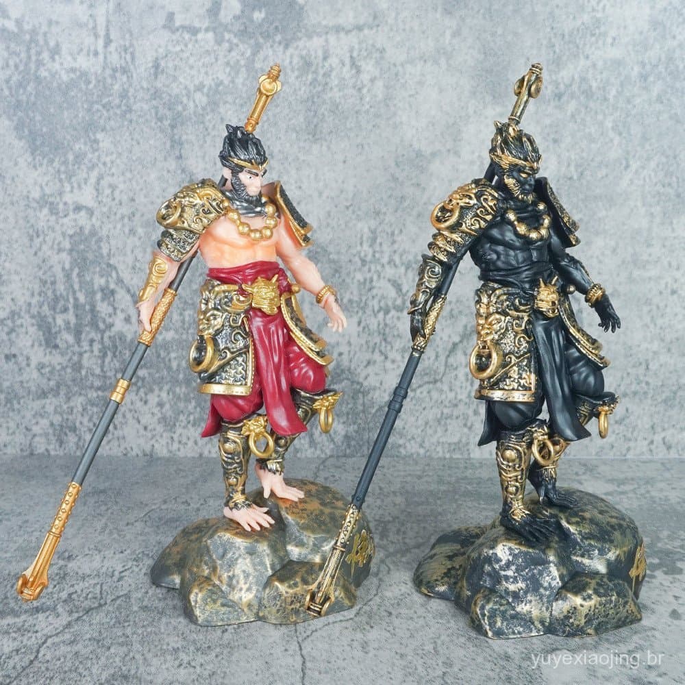 Figurinha de Deus da Guerra Sombrio em Estilo Chinês, Herói Mítico, Ornamento Colecionável Estático para Mesa