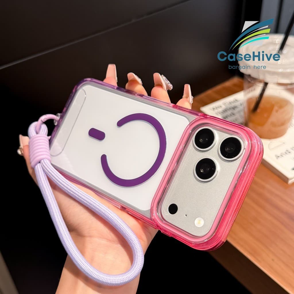 Capa De Telefone Acrílica De Alta Transparência Com Cordão/À Prova De Choque Para iPhone 15 16 17 Pro Max 18 Case