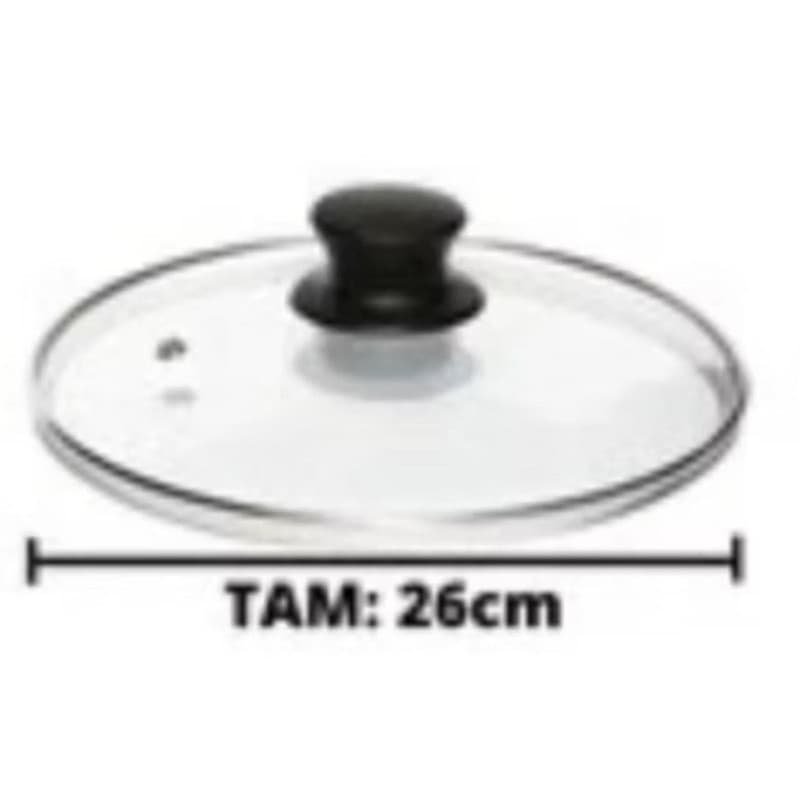 Tampa de vidro temperado 26 cm para Panelas e Frigideiras