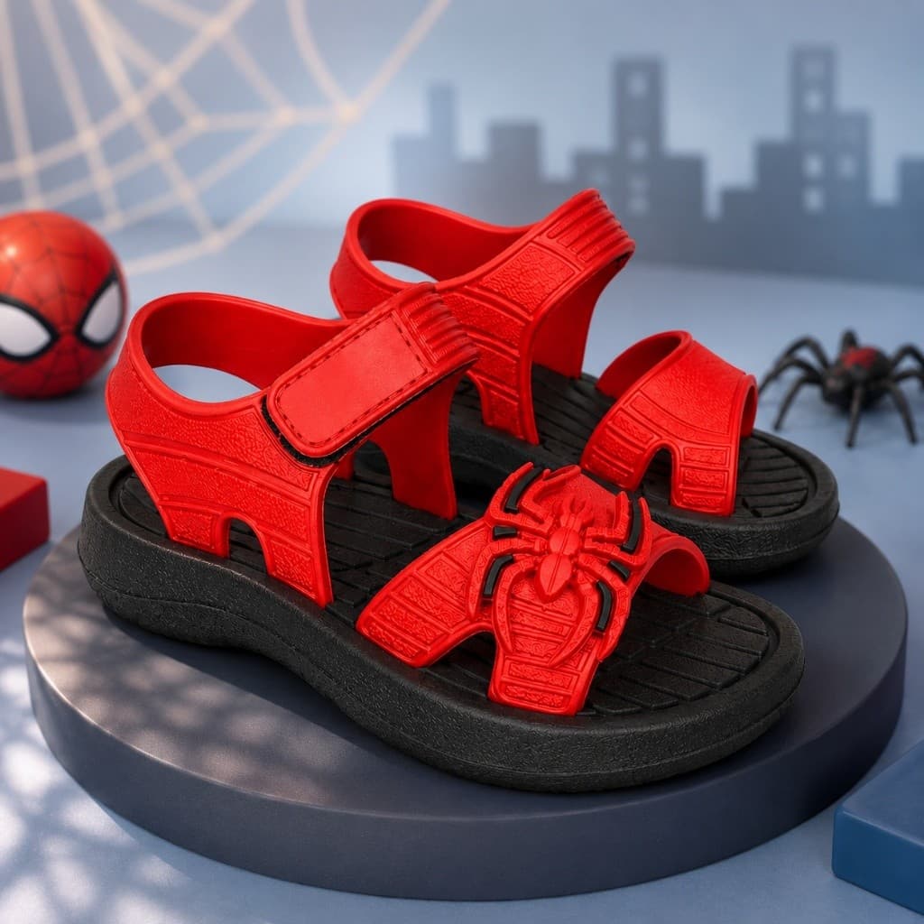 sandália infantil menino Aranha Papete Com Velcro Antiderrapante Leve Confortável