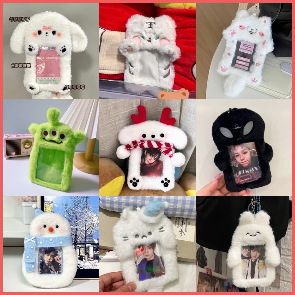 11 tipos de porta-fotos coreanos de 3 polegadas, cartões de pelúcia, porta-retratos de ídolos Kpop, modelos de animais f