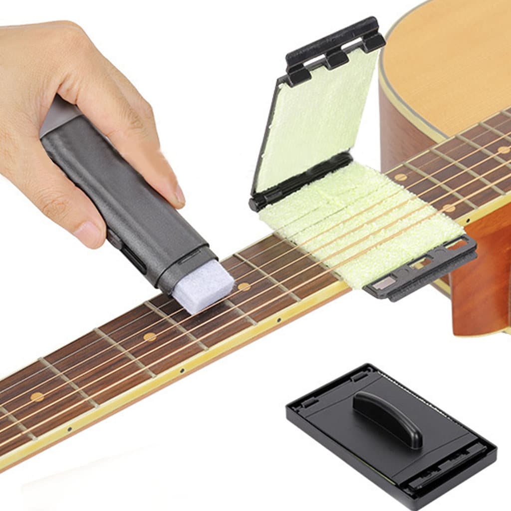 2 Pçs Guitarra Corda Purificador Fingerboard Limpador Profissional Reutilizável Lavável Instrumentos De Cordas Acessório