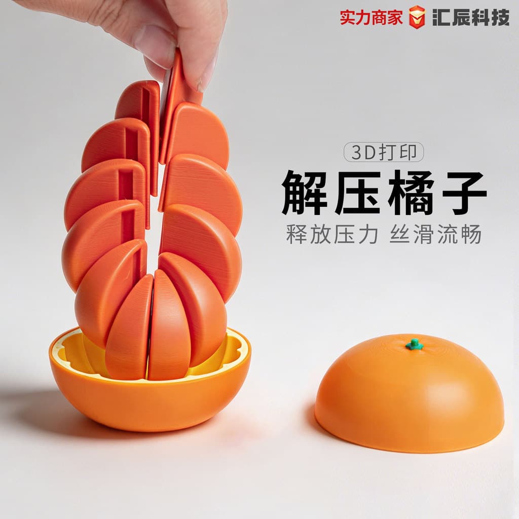 Simulação de impressão 3d laranja brinquedo de descompressão modelo de frutas ornamentos bola de deformação artesanato c