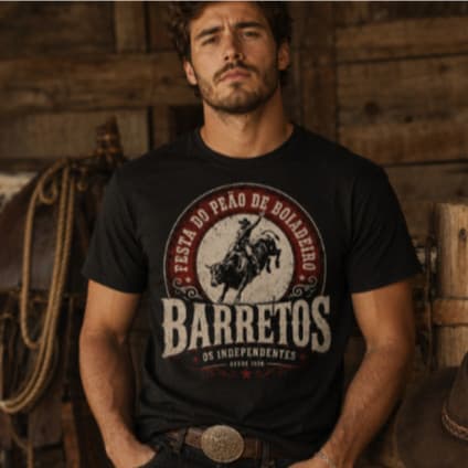 Camiseta Country Unissex Estampa Barretos  Look Festa De Peão Rodeio 100% Algodão Envio Rápido