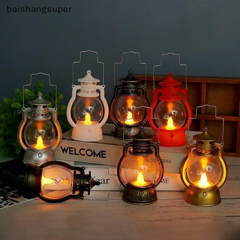 Lâmpada De Óleo Retrô Decorativa De Halloween Led Pequena Lanterna Para Festa Em Casa