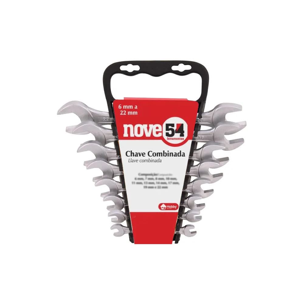 Jogo de Chave de Boca / Fixa 6 a 22 mm com 8 Peças - NOVE54