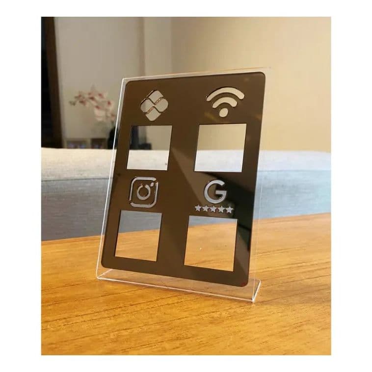 Placa Pix Display Pix Goolge Wifi Instagram Quadrupla