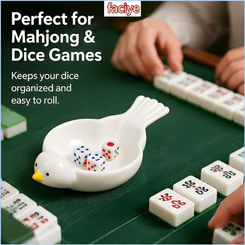 Prato Descanso Mahjong Cerâmica Forma Pássaro FCY Para Uso Diário Compartilhado